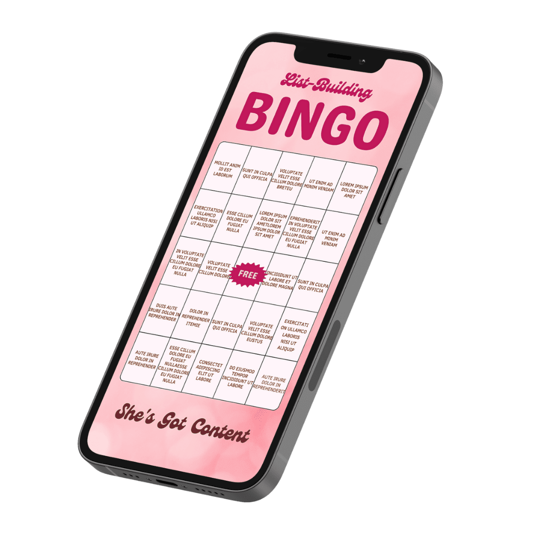 Bingo Card on Phone mockup of bingo card on iphone
