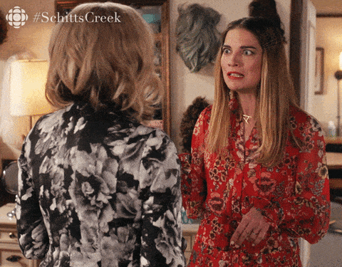 Good news Schitt's Creek gif with caption This Is Really Good News