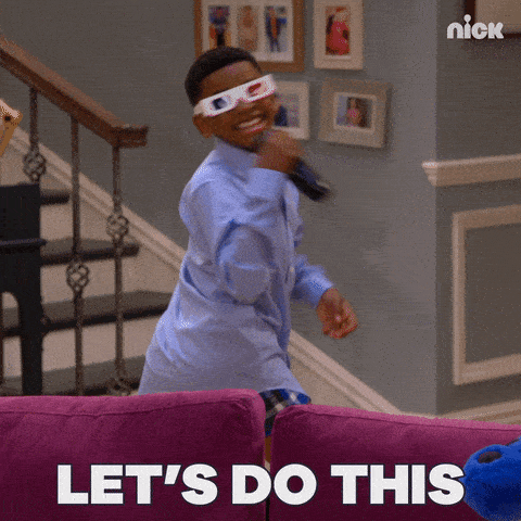 Let's do this2 gif of little boy in bathrobe holding a microphone and caption saying Let's Do This